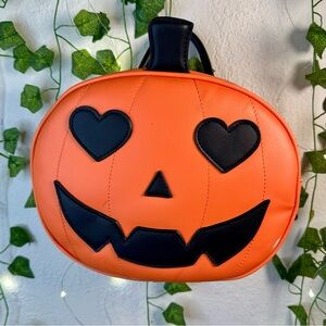 Halloween-Orange and Black Pumpkin Backpack